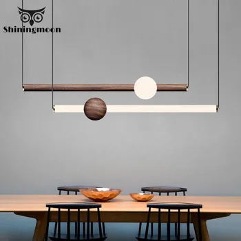 

Modern LED Wood Pendant Lights Lighting Industrial Pendent Lamp Dining Living Room Restaurant Bar Kitchen Fixture Hanging Lamp
