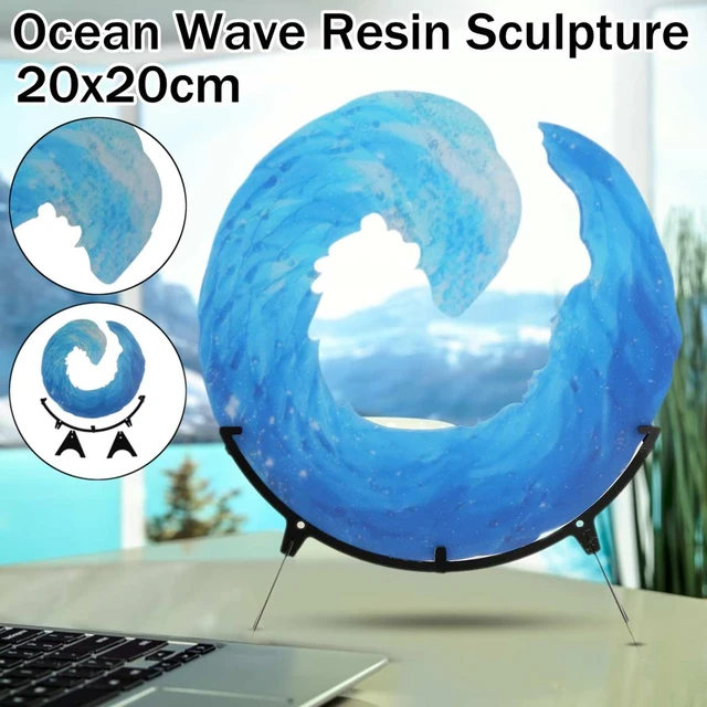 Sculpture de vague d'océan dégradée pour la décoration de la maison,  ornement de vague bleu ciel, décoration murale, artisanat en forme de  vagues - AliExpress
