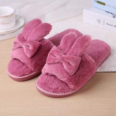 style 3 Wine red Женские тапочки и тапочки; сезон осень; Новинка года; стильная одежда в Корейском стиле; модные домашние тапочки из хлопка с нескользящей толстой подошвой - Цвет: style 3 Wine red