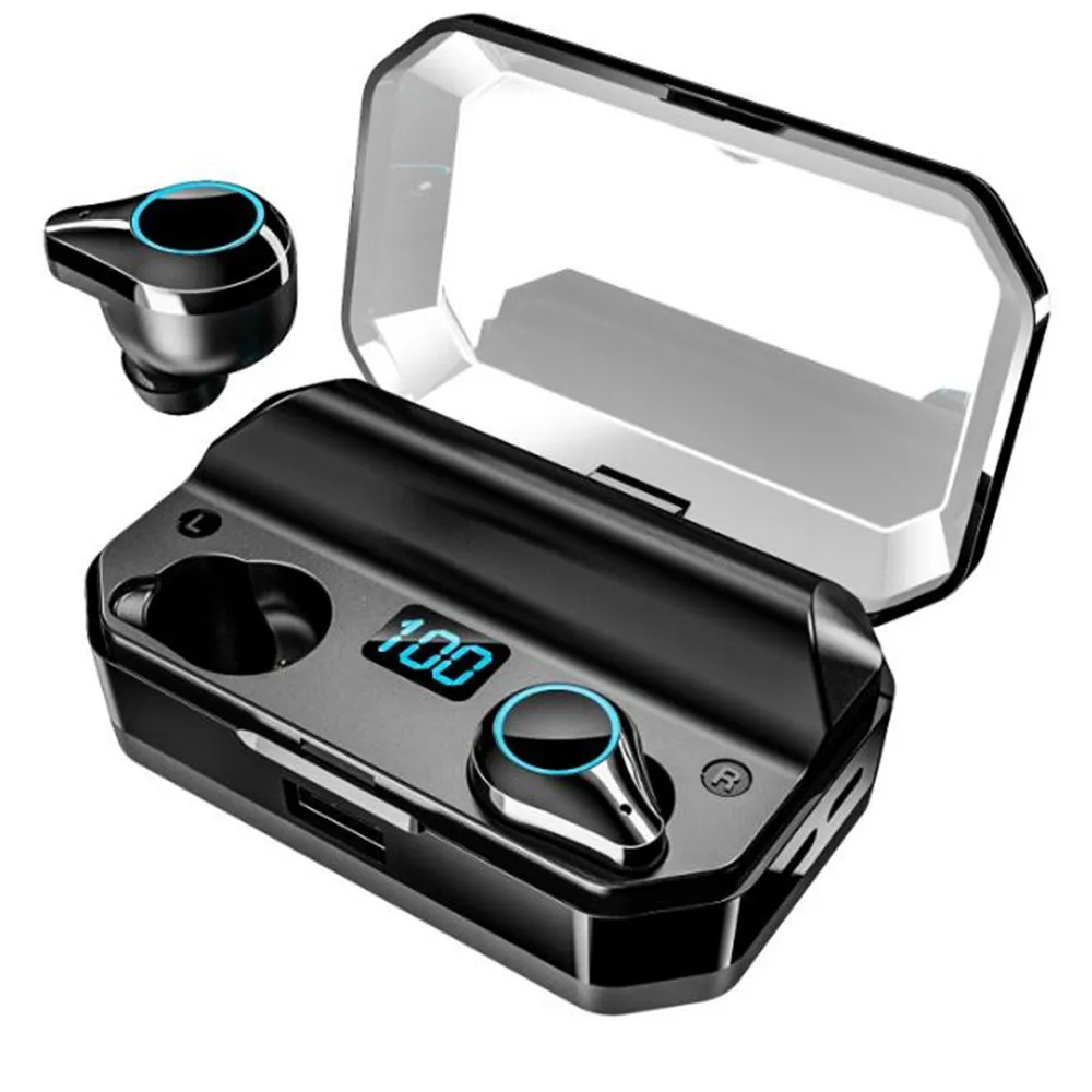 

Bluetooth Earphone 7000mAh Super Long Working Time Power Bank Led Power Display Wireless Earbuds IPX7 Waterproof Swim Sports