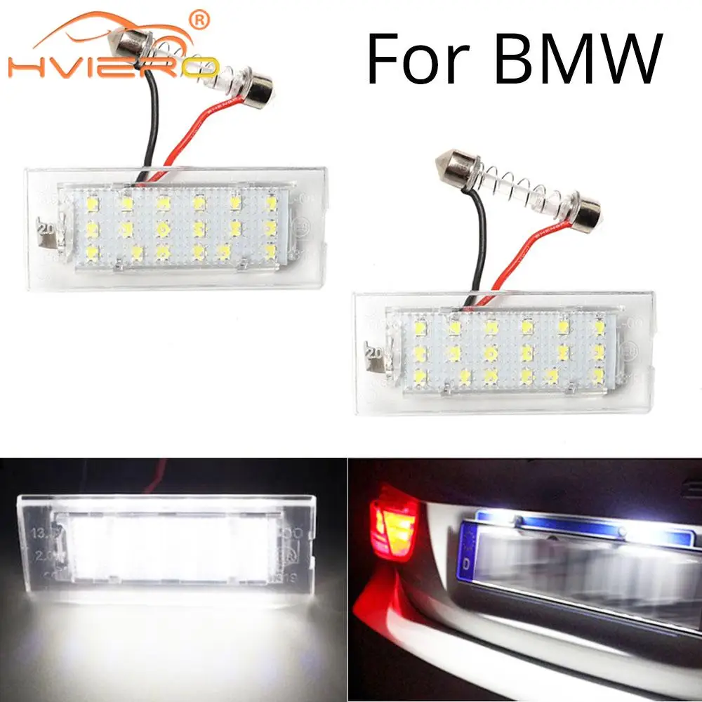 

2pcs For BMW E53 X5 1999-2003 E83 X3 03-10 NJ88 Car LED Number License Plate Light High Bright 18leds 6000K 3528smd 12V Lamp