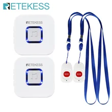 Retekess-buscapersonas inalámbrico, botón de llamada de emergencia, sistema de alerta de llamada de enfermera, Ayuda de pacientes para ancianos en casa