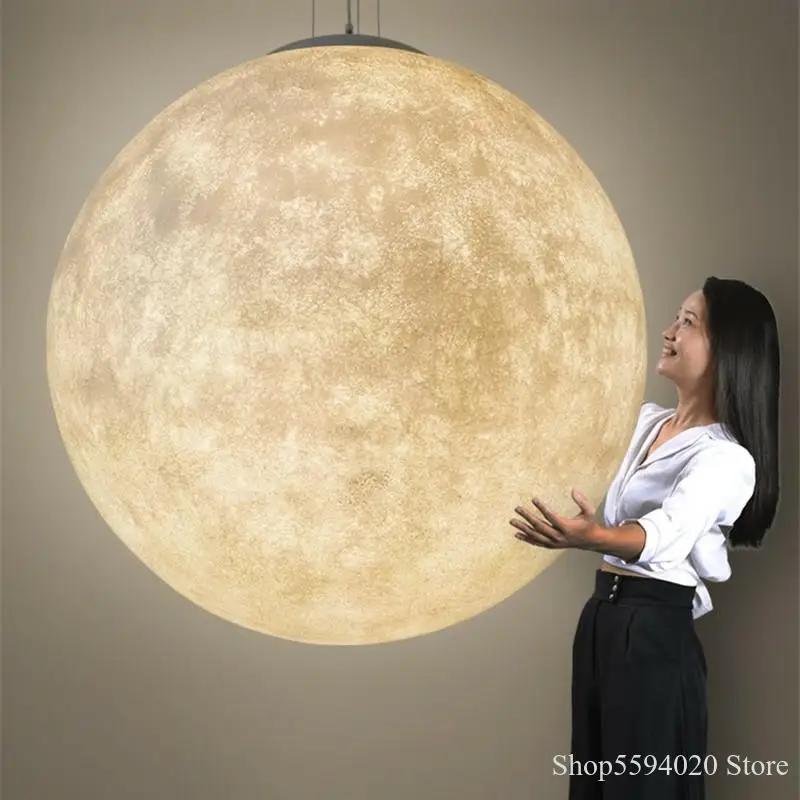 Подвесная лампа в форме шара Луны полимерные светильники для спальни гостиной