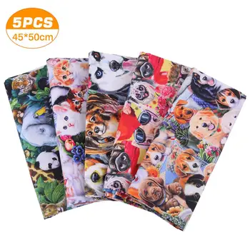 

5pcs 45*50cm DIY Cotton Fabric Patchwork Dog Printed Handmade Sewing Fabric Print Cloth Sewing Quilting for Patchwork Needlework