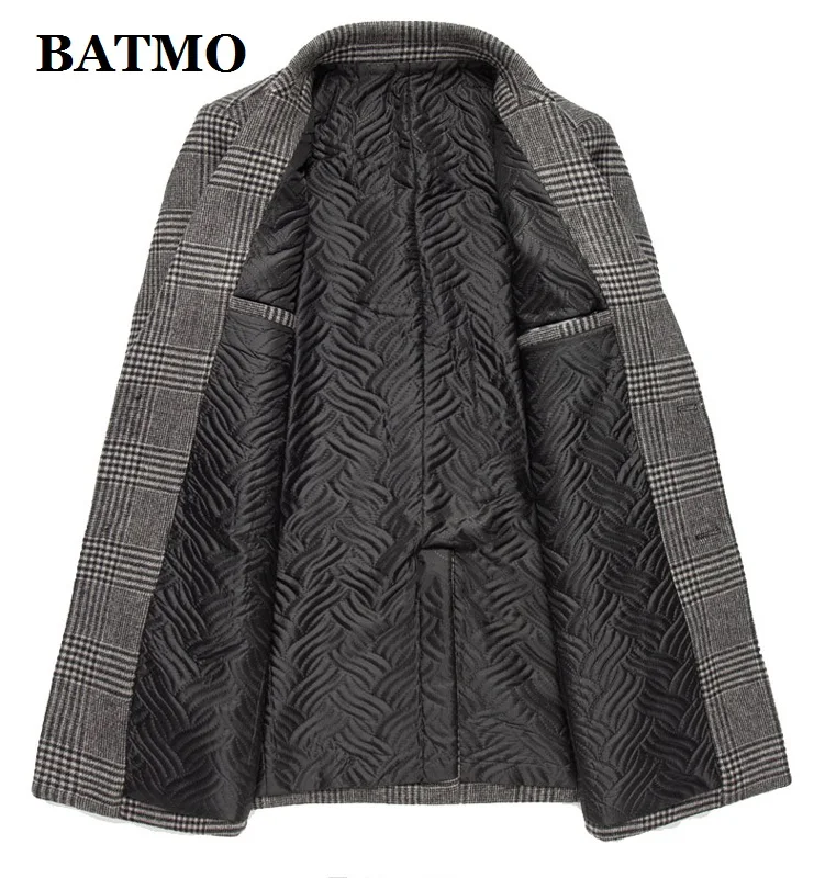 BATMO Новое поступление осень и зима высокое качество шерсть плед Тренч для мужчин, шерстяные куртки, 1915