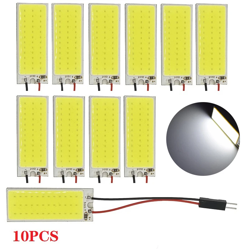 

10PCS White T10 W5w Cob 36SMD 36LED Car Led Clearance License Panel Lamp Auto Interior Reading Bulb Trunk Festoon Light DC 12V