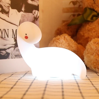 

Cartoon Dinosaur Night Light Children Birthday Gift Home Cute Shape Bedroom Bedside High Quality Silicone Night Light