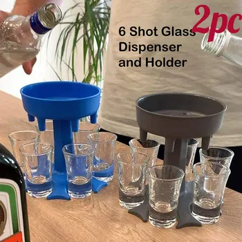

2PCS 6 Shot Glass Dispenser Holder Wine Glass Rack Cooler Beer Beverage Dispenser Shot Buddys Party Gifts Bar Accessories