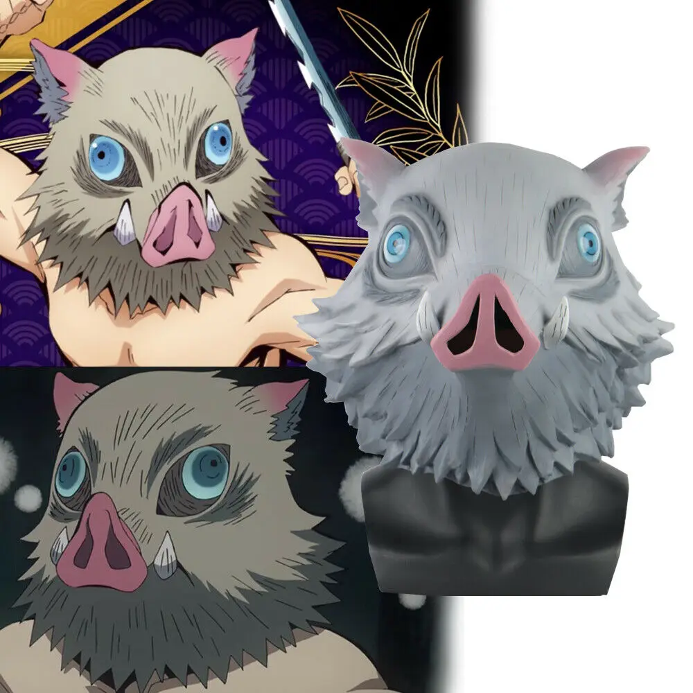 Demon Slayer Kimetsu no Yaiba костюмная Маска Косплей Hashibira Inosuke Хэллоуин латексные маски
