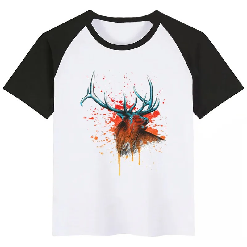 

Watercolor Painting Animal Summer Style Funny Cute Girl Tops Fashion Streetwear Harajuku Boy Tshirt Street Kid T Shirt