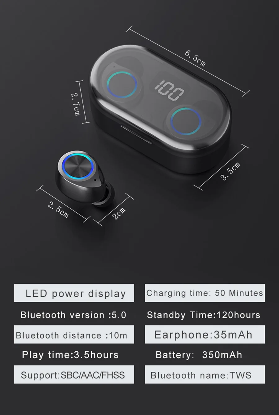 TW80 беспроводные наушники bluetooth 5,0 светодиодный дисплей HiFi стерео мини TWS наушники с микрофоном игровая гарнитура для всех телефонов