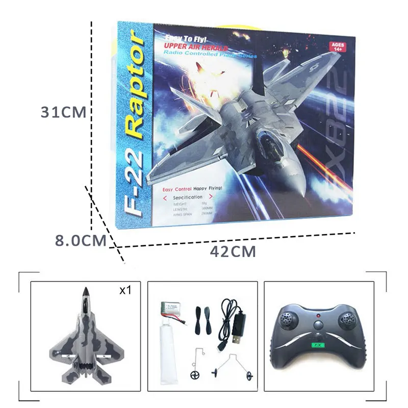 FX-822 F22 RC Plane 2.4GHz RC Airplane EPP RTF with Battery Remote Controller RC Quadcopter Aircraft Model Camouflage Avion RC