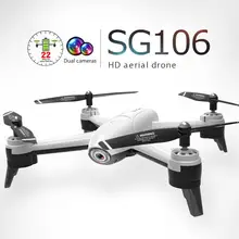 Sg106 rc zangão câmera fpv wifi 720p/1080p/4k hd câmera dupla em tempo real transmissão de imagem gesto controle quadcopter helicóptero