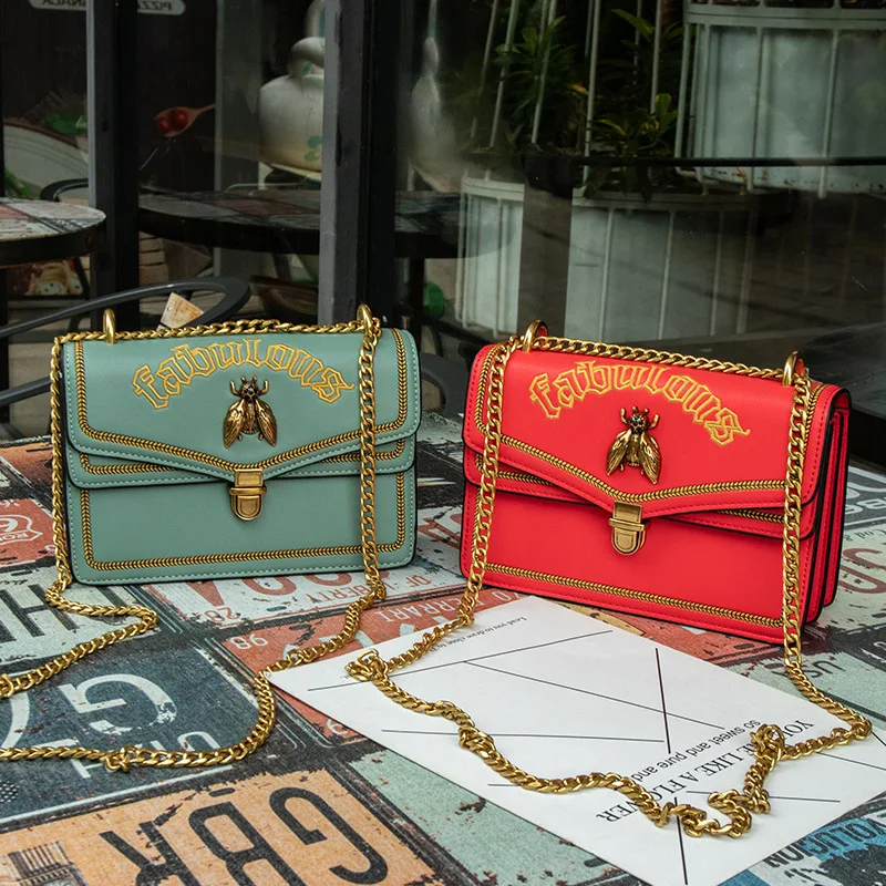 

Small CK Bag Women's 2019 New Style Thailand Embroidered mi feng bao Network hong yang Gas Versatile Shoulder Bag Chain Shoulder