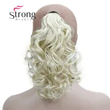 StrongBeauty женский короткий кудрявый зажим в конский хвост наращивание волос Синтетический шиньон