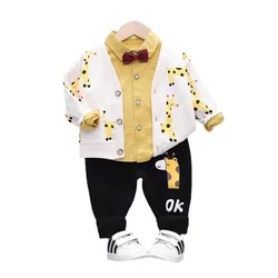 Vêtements de sport pour enfants, nouvelle collection printemps automne, dessins animés, pour bébés garçons et filles, veste chemise et pantalon, 3 pièces/ensemble 