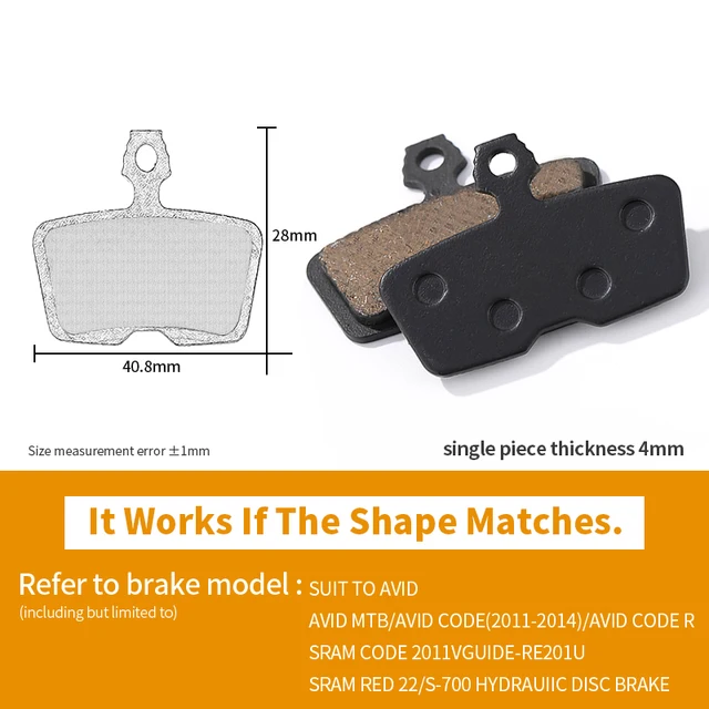 1 Pair of Resin Bicycle Brake Pads are Used For Shimano SRAM AVID HAYES and Other Disc Brakes 858