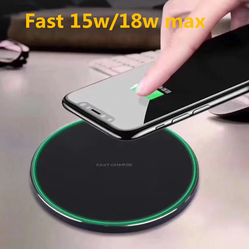 

Fast 15W/18W Qi Wireless Charger For iPhone 8 X XR XS Max QC3.0 Wireless Charging for Samsung S9 S8 Note 8 9 S7 USB Charger Pad