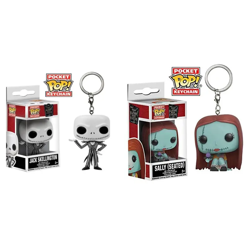 

Funko Pop Pocket Pop Jack Skellington Keychain The Nightmare Before Christmas Sally (Seated) Action Figure Pumpkin King Toy