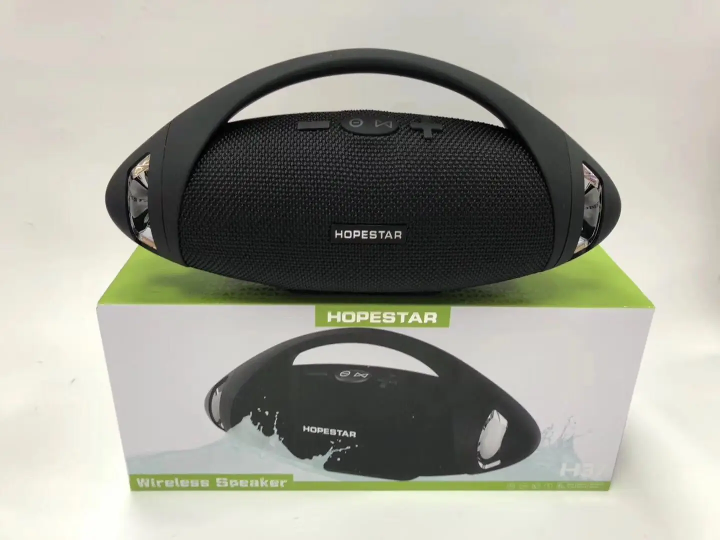 Black HOPESTAR H37 регби Bluetooth колонки стереозвуковая панель водонепроницаемый портативный беспроводной сабвуфер с функцией power Bank TF USB MP3 - Цвет: Black