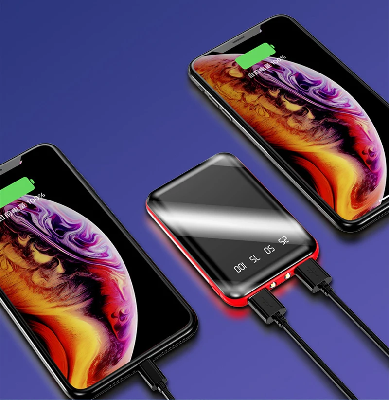 Super Mini 10000mAh Power Bank Portable USB External Battery Charger Portable Charging for Phone Powerbank External Battery Bank