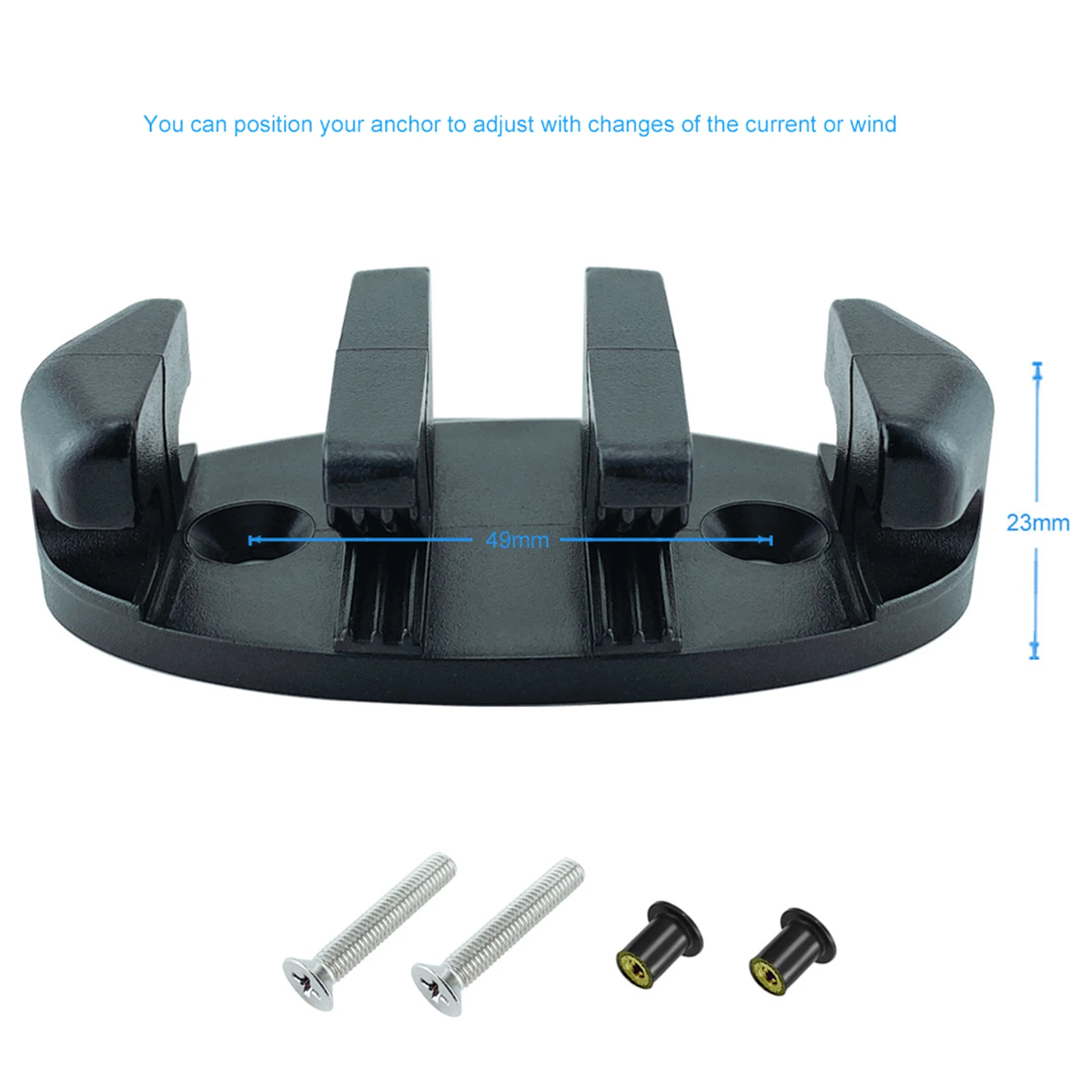 Description Picture 4 of item1Pc Nylon Marine Zig Zag Anchor Trolley Cleat Rope Device Kayaks Canoes Truck Trailer Rowing Inflatable Boats Decks Accessories