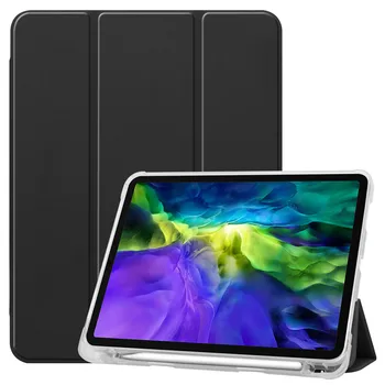 

For iPad Pro 11 Inch 2020 PU Tablet Case Shockproof Flip Stand Clear Back Cover For iPad Pro 11 2018 Case With Pencil Holder