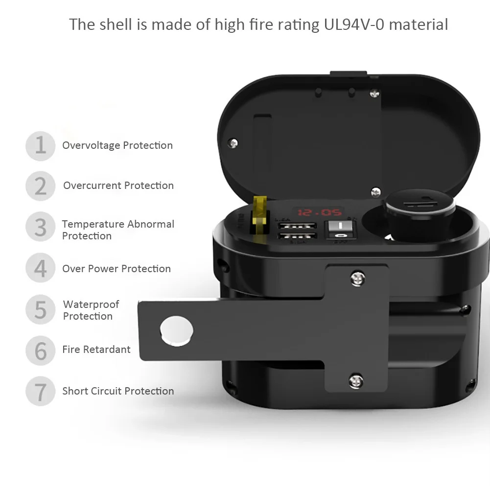 Мотоцикл Водонепроницаемый двойной USB 5V 3.1A/1.5A автомобильная USB зарядка на выходе переключатель светодиодный дисплей Синхронизирующее напряжение прикуриватель