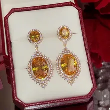 Дизайнерские Модные ювелирные изделия из меди 3а кубического циркония вечерние серьги