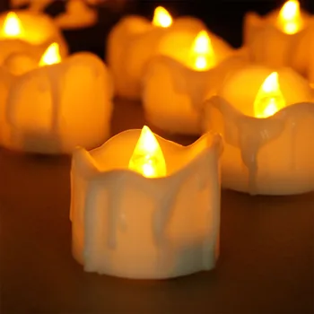 

12pcs Battery Powered New Year Timing Candle Light Holiday Flameless Home Easter Decorative Remote Control Bedroom Led Plastic