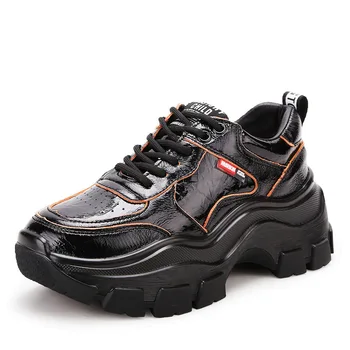 

New Genuine Leather Casual Shoes Women 2020 Spring Autumn Platform Sheepskin Fashion Round Head Comfortable Breathable Sneakers