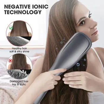 

Multifunctional One Step comb Hair Dryer Hot Air Brush Styler and Volumizer Hair Straightener Curly Hair For Women