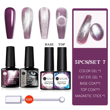

UR SUGAR Cat Eyes Nail Gel Polish Set Nails Art Semi Permanent UV Gel Polish All For Manicures Nail Design Base Top Coat