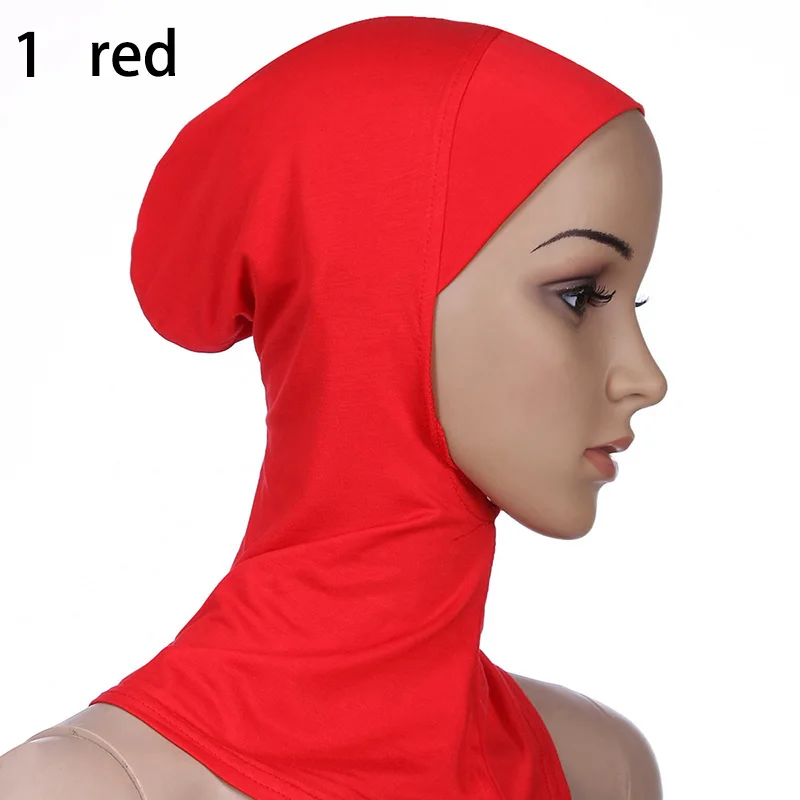 1 Full Cover Inner Hijab Wraped Cap Muslim Hijab Scarf Soft Muslim Islamic Underscarf Women Bubble Neck Head Bonnet Turban - Цвет: 1