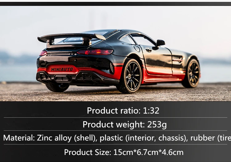 1:32 Сплав Benz AMG GT R Diecast суперкар модель отступить со звуком света автомобилей модели игрушки для детей подарки на день рождения