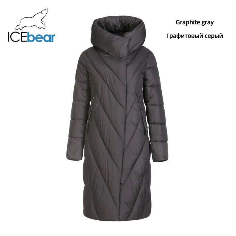 ICEbear зимний длинный женский пуховик модная теплая Женская куртка Брендовая женская одежда GWD19149I - Цвет: G658