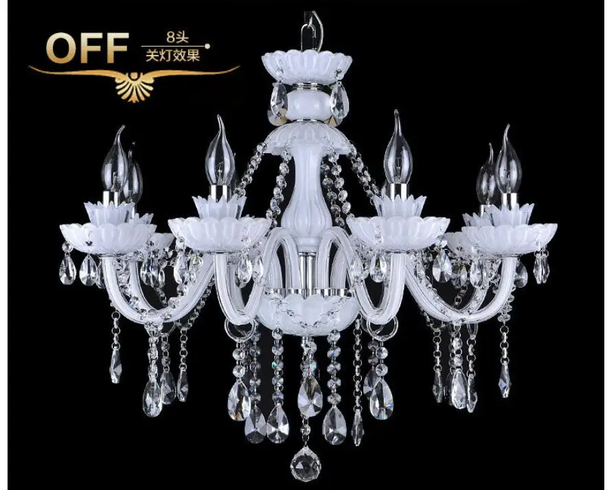 Description Picture 5 of itemEuropean White Crystal Chandeliers Nordic Modern LED Chandeliers For Living Room AC lustres de sala de cristal Home Decoration
