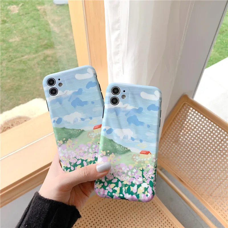 Чехол в Корейском стиле для iPhone 7 8 Plus X XR XSMAX 11 Pro Max Мягкая силиконовая задняя