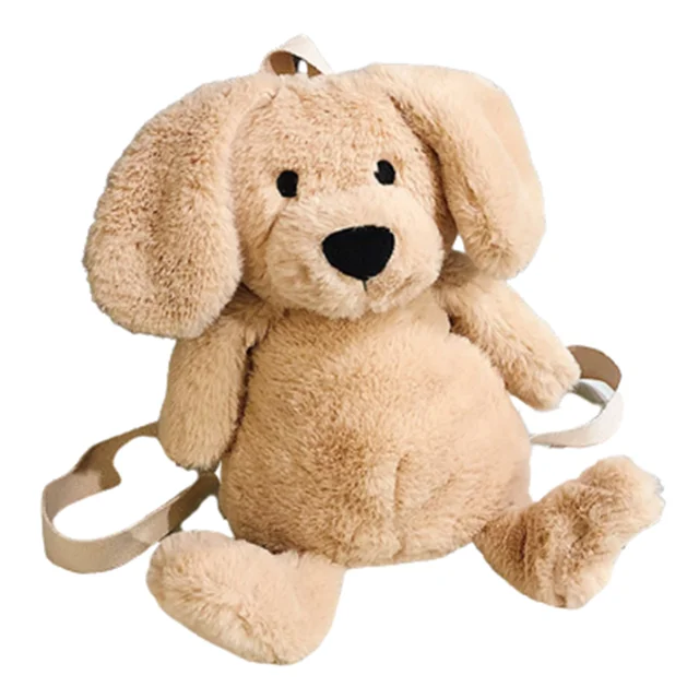 Simulation Cartoon Dog Stuffed Plush Backpacks Adult Children Cute Animal Prints Travel Shoulder Bag Toy Kids Kindergarten Gifts