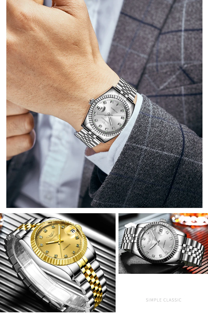 Пара часов GUANQIN Топ бренд класса люкс автоматические механические часы из нержавеющей стали водонепроницаемые часы relogio masculino подарок для пары