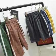 Новинка года, стильные свободные шорты для мальчиков, повседневные шорты для маленьких девочек летние детские тонкие спортивные штаны корейский стиль