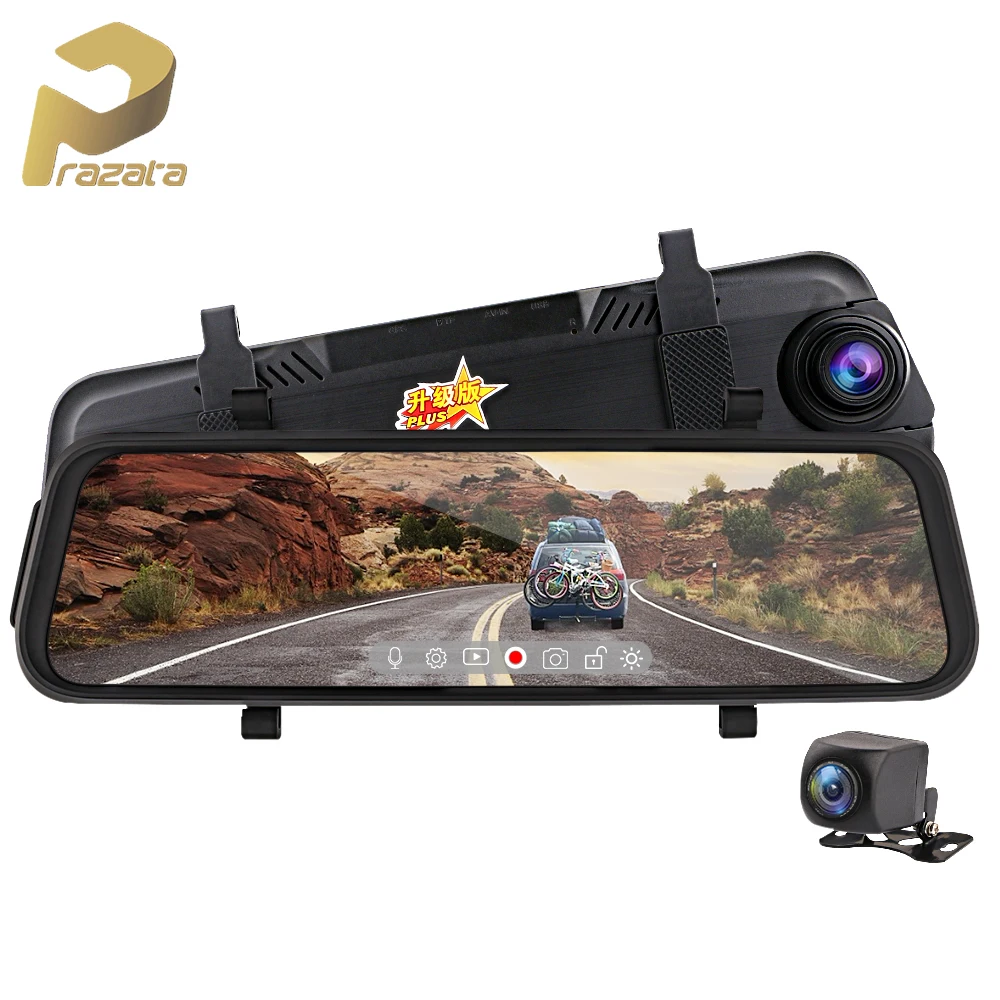 

Car Dvr Camera 10 Inch Full touch View Mirror Dash Cam FHD 1080P Night Vision 170 degree wide angle With Rear View Camera A6