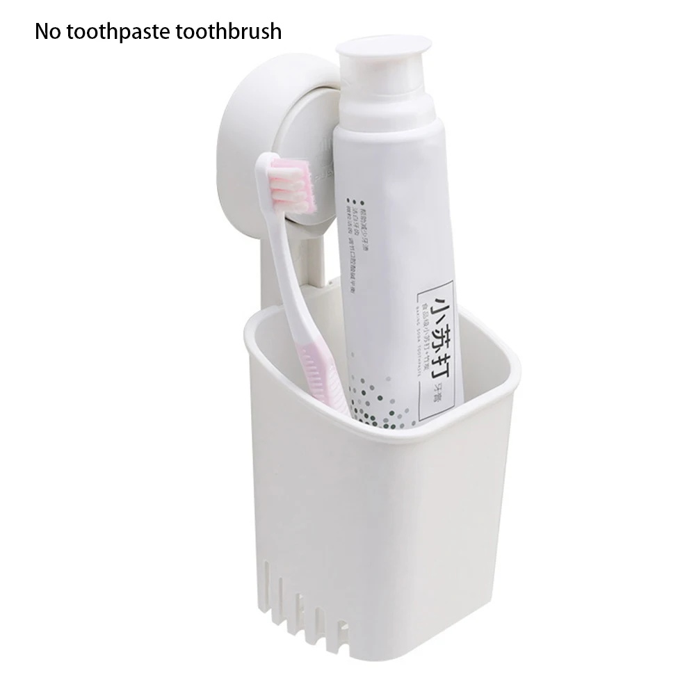 

Drain Hole Suction Cup Space Saving Rack Toothpaste Storage Bathroom Organizer ABS No Drilling Toothbrush Holder Wall Mounted