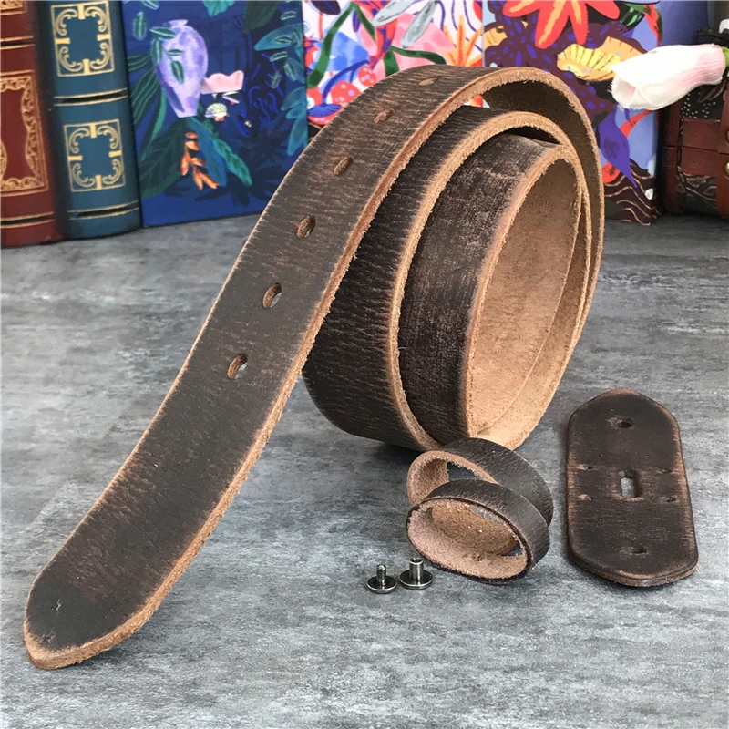 Vintage Leather Belts Without Buckles Men Belt Ceinture Homme Retro Mens Leather Belts Without Buckles 95-130CM SP07