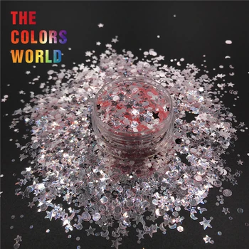 

Shinning Silver Light Mix Star Moon Dot Nail Glitter Nail Art Decoration Tumblers Crafts HandMade Festival Accessories Suppliers