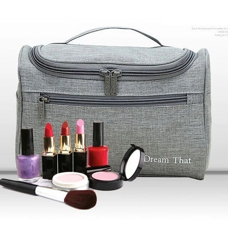 

Waterproof Makeup Bag Ladies Outside Travel Toiletry Wash Bag Hang Hook Folding Large Capacity Storage Organizer Packaging Bag