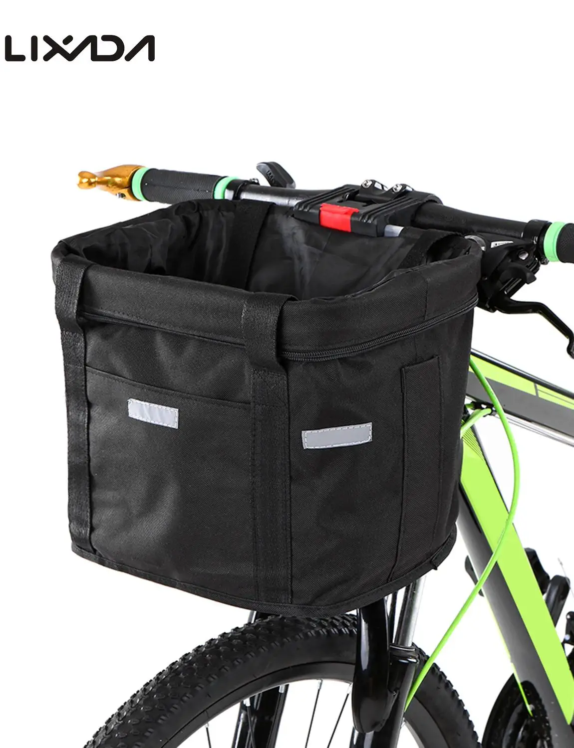 

Lixada Bicycle Front Basket Removable Waterproof Bike Handlebar Canvas Basket Pet Carrier Frame Bag Bicycle Accessories