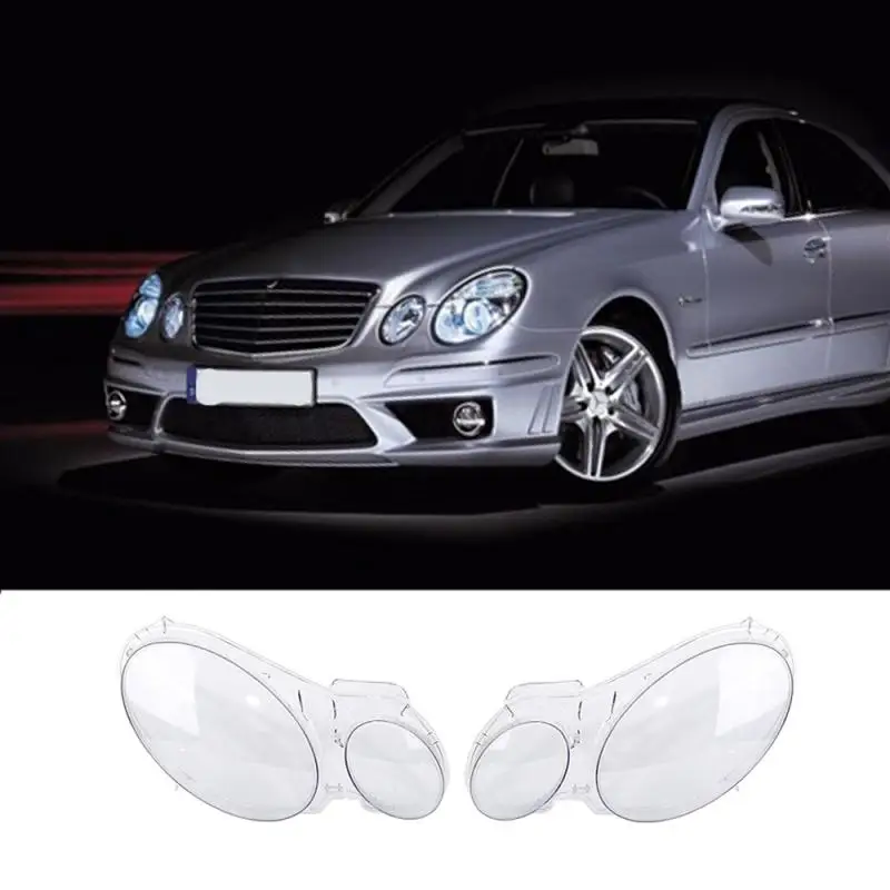 Пара для Benz W211 E240 E200 E350 E280 E300 2002-2008 прозрачные автомобильные фары крышка объектива левая/правая крышка фары