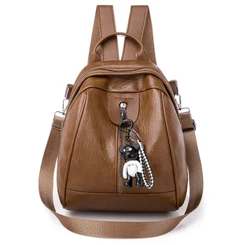 

Backpack Women's 2020 New Korean Fashion Versatile Personality Pu Soft Leather Women's Mini Small Backpack Women's Bag