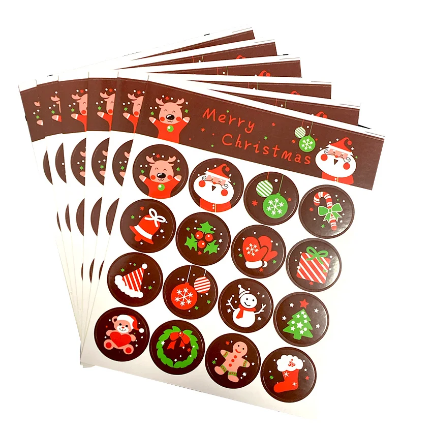 

160 Pcs/lot MERRY Christmas Santa Claus Decorative Round paper Stickers DIY Album Seal Label Envelope Gift Favor Box Bags
